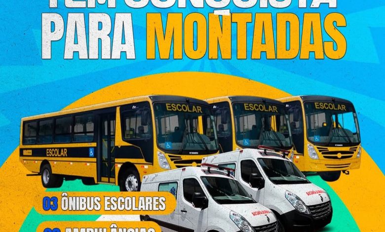 Montadas recebe novos ônibus escolares e ambulâncias e reforça serviços de educação e saúde Montadas recebe novos ônibus escolares e ambulâncias e reforça serviços de educação e saúde